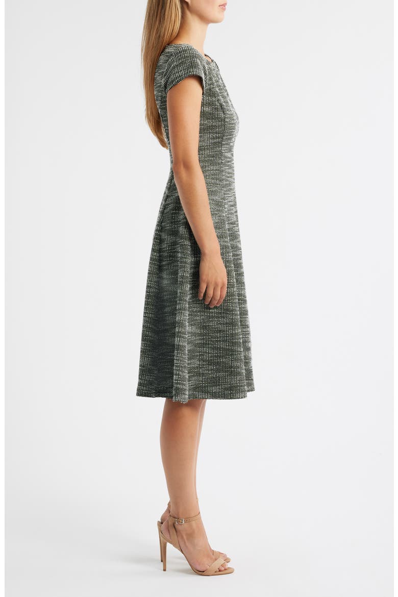Cap Sleeve Fit & Flare Dress, Alternate, color, OLIVE