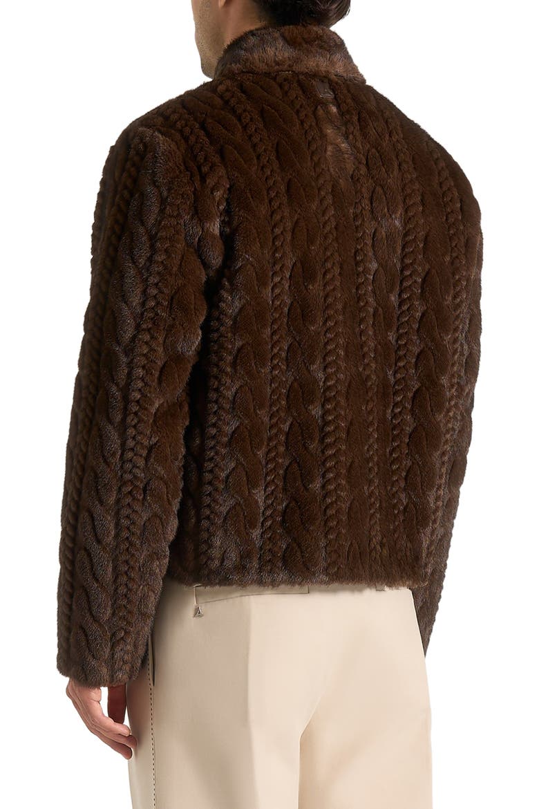 David Plush Cable Embossed Jacket, Alternate, color, Brown
