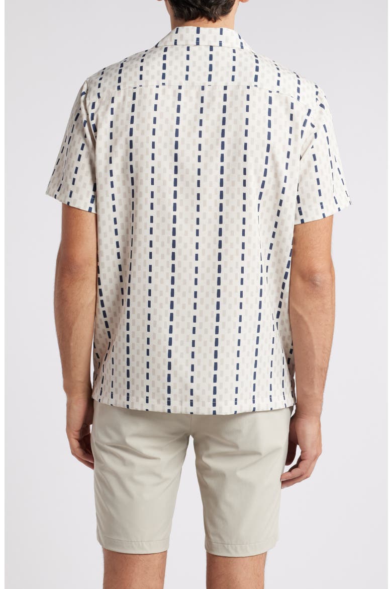 Dean Broken Stripe Camp Shirt, Alternate, color, TAN