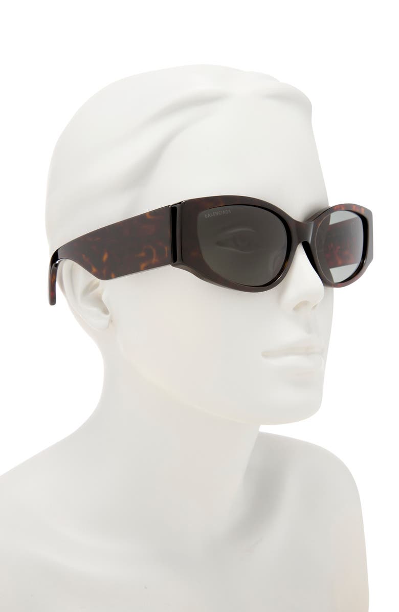 Balenciaga 58mm Cat Eye Sunglasses, Alternate, color, Havana Havana Green