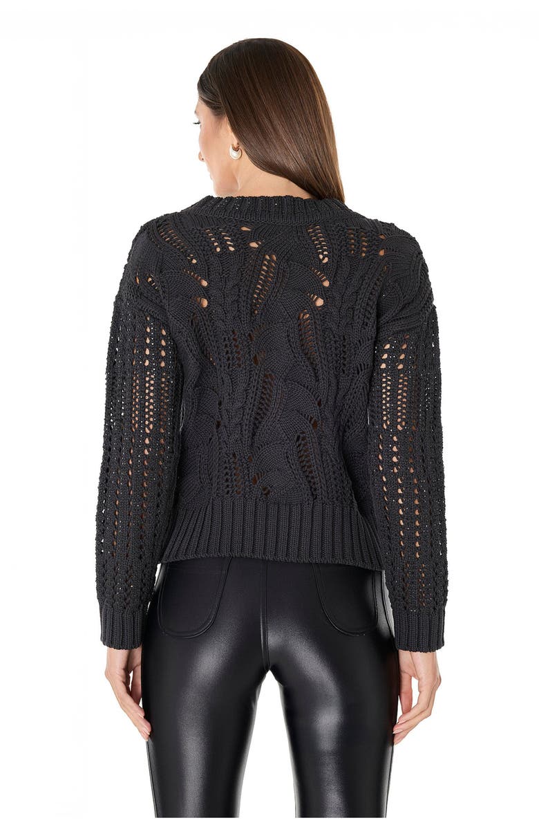 The Noli Shop Elea Crystal Knit Sweater, Alternate, color, Black