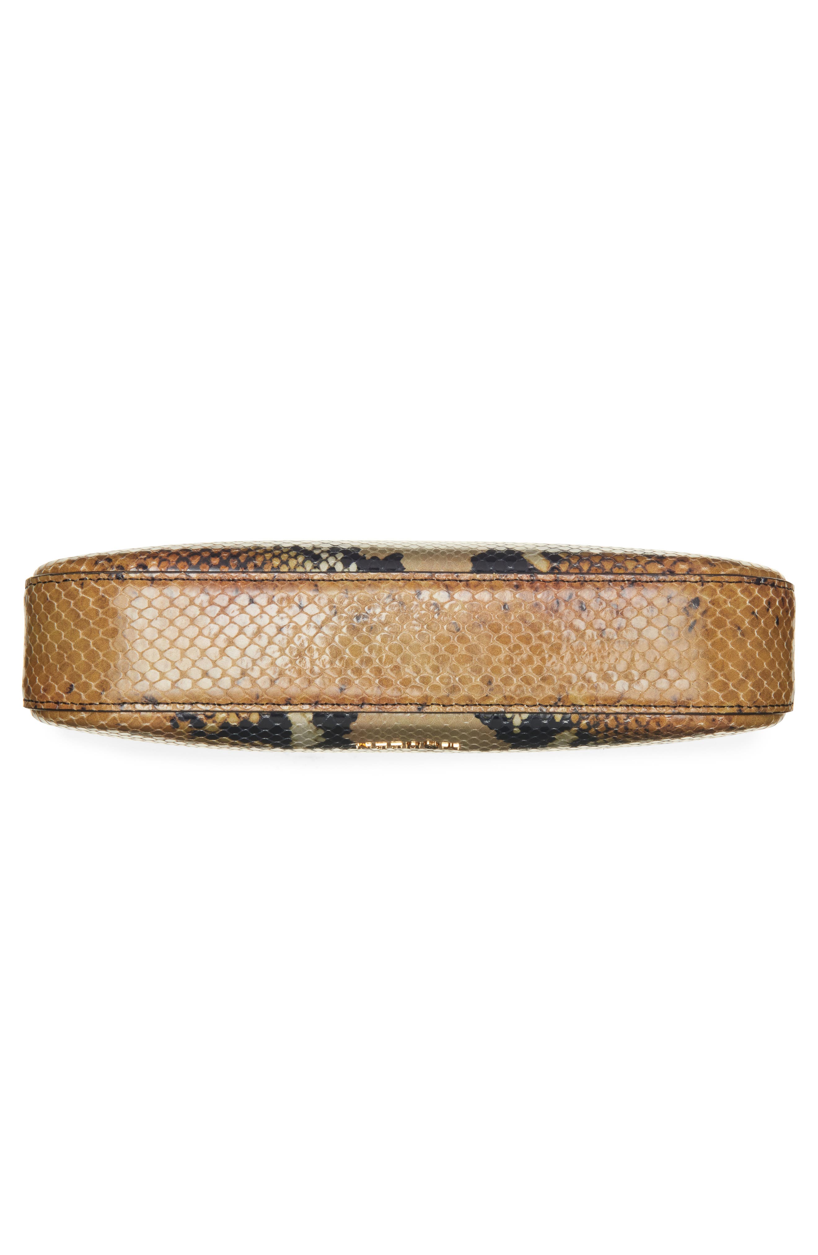 McQueen Mini T-Bar Python Print Leather Top Handle Bag, Alternate, color, Brown/ Gold