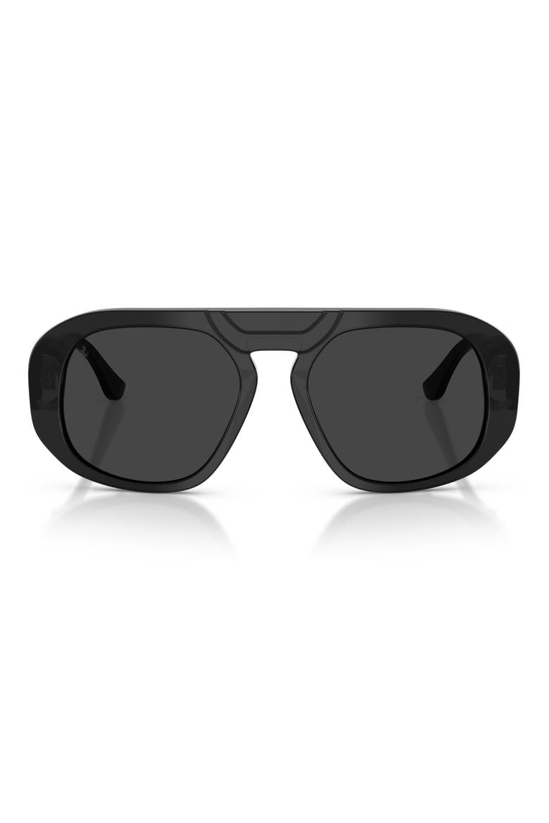 54mm Polarized Pillow Sunglasses, Main, color, BLACK / POLAR BLACK