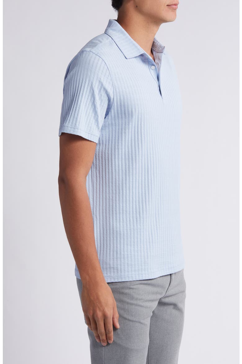 Mozart Slim Fit Jacquard Polo, Alternate, color, LIGHT BLUE