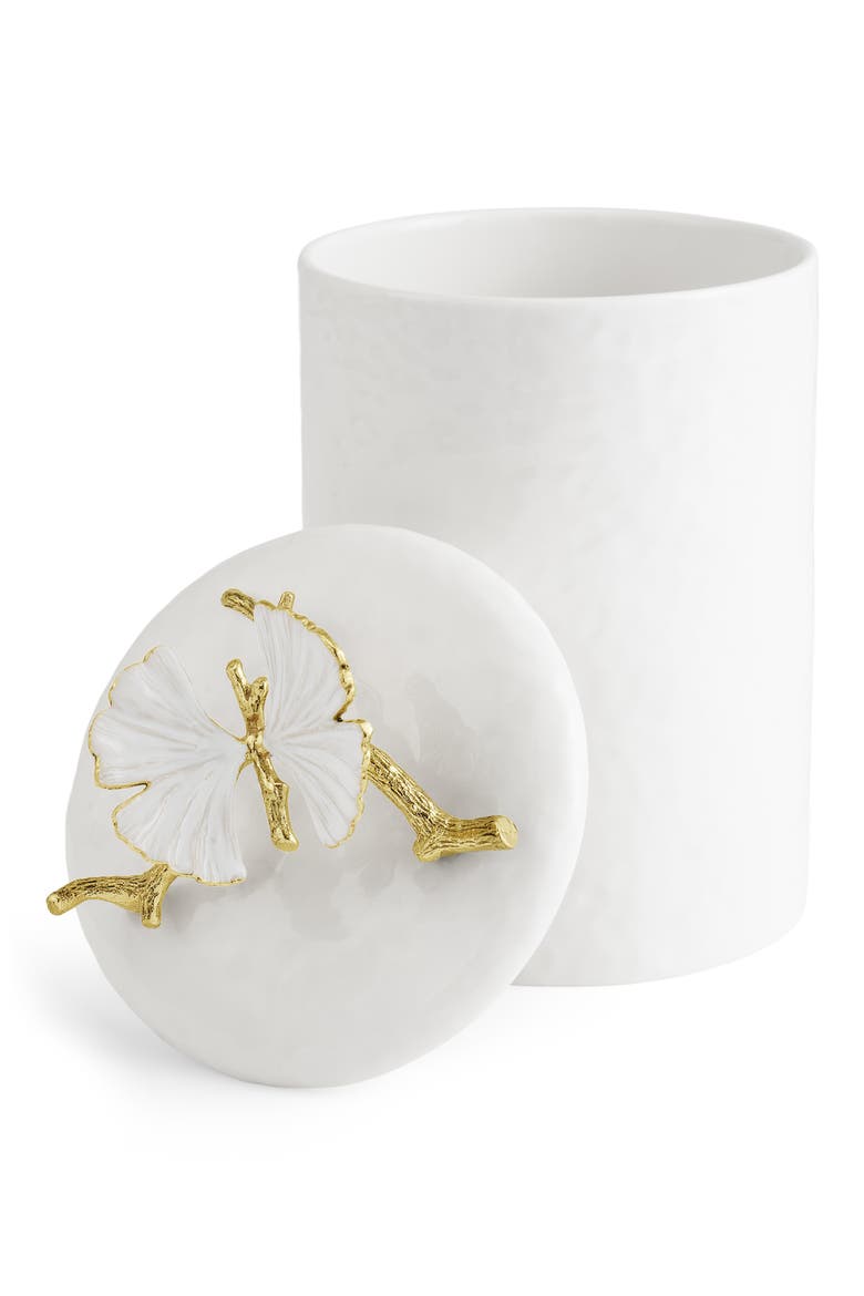 Butterfly Ginkgo Medium Canister, Alternate, color, WHITE/ GOLD