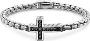 David Yurman Pavé Cross Bracelet in Sterling Silver with Diamonds, 5mm