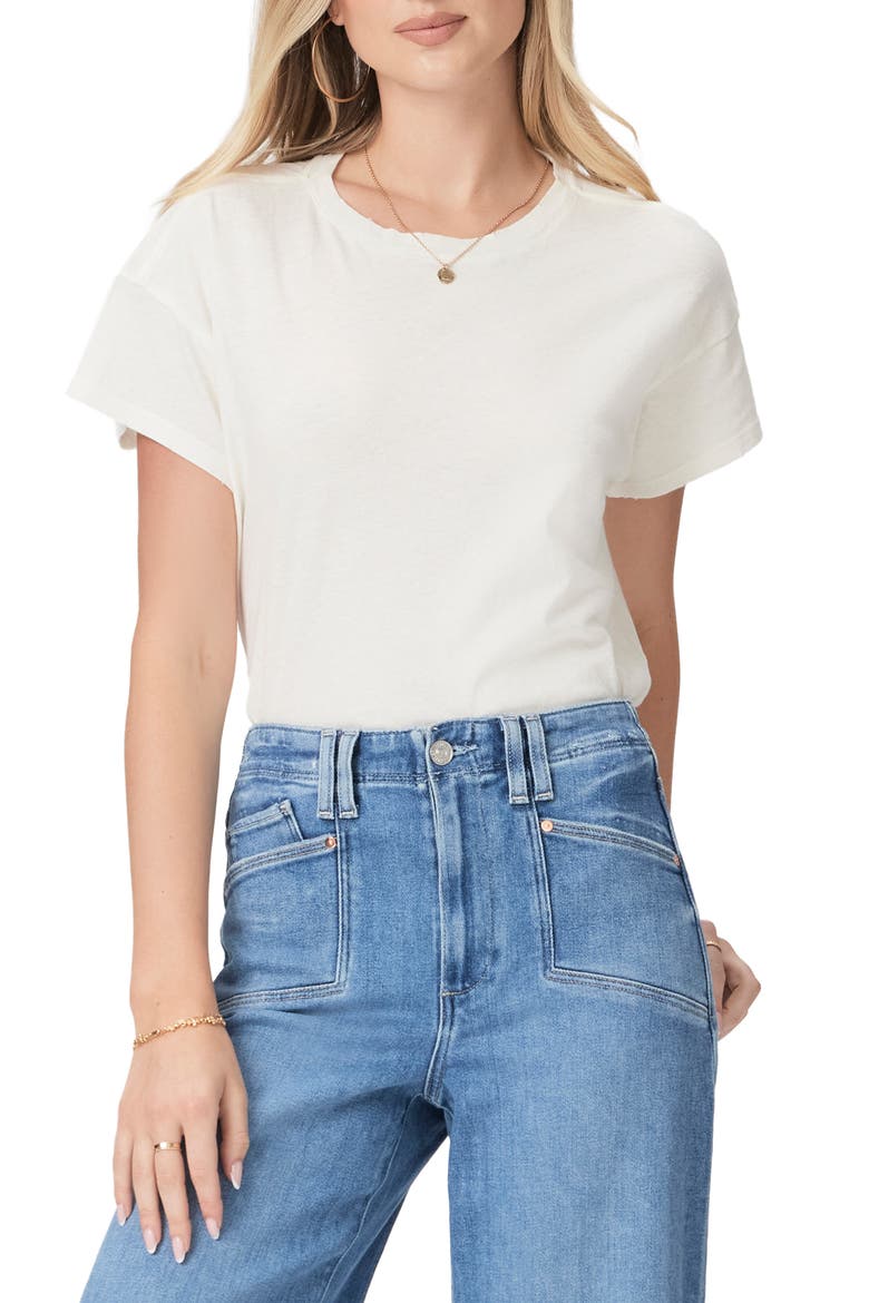 Ren Cotton & Linen Crewneck T-Shirt, Main, color, OFFWHITE