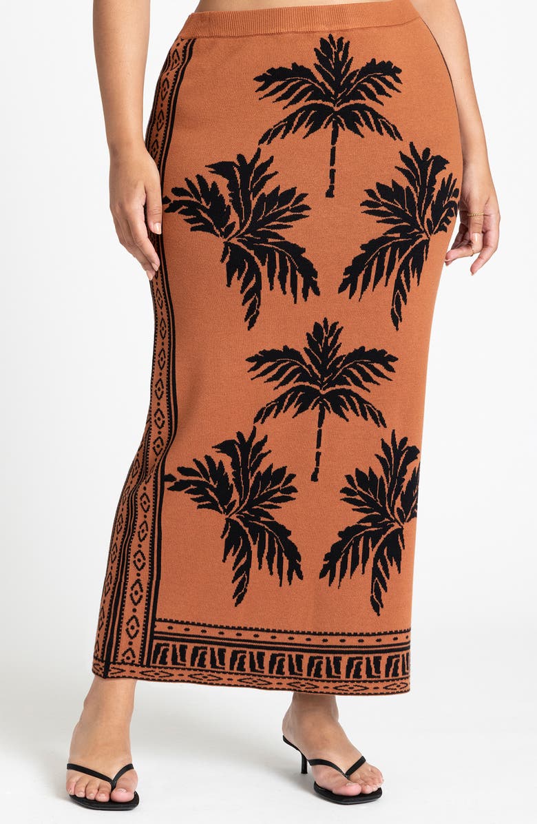 ELOQUII Intarsia Column Skirt, Main, color,