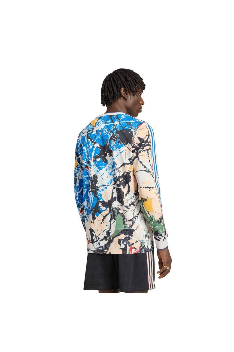 Men's adidas Blue Manchester United X Stone Roses Long Sleeve Replica Jersey, Alternate, color, Blue