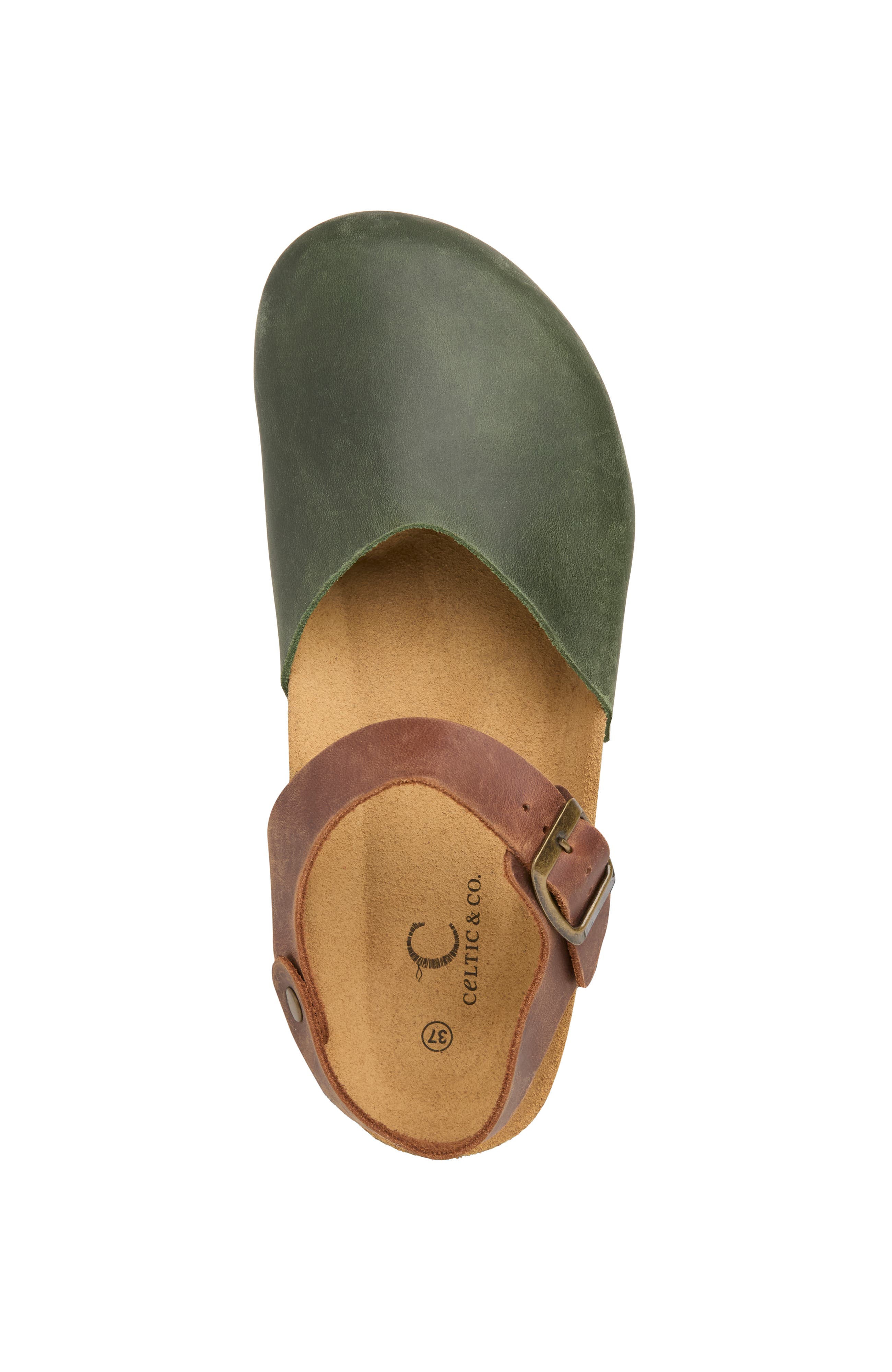 Celtic & Co. Closed Toe Sandal, Alternate, color, Olive / Tan