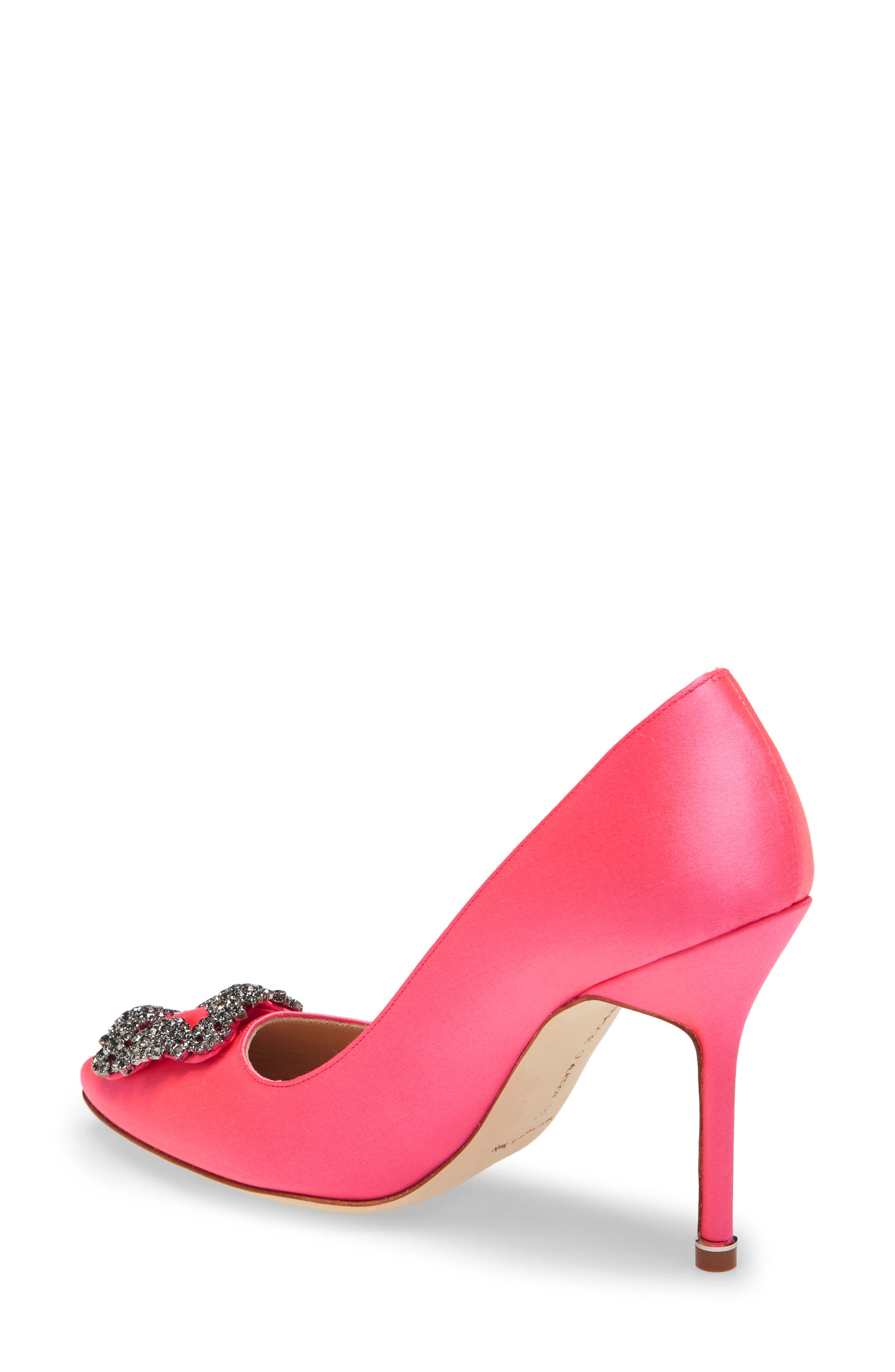 Manolo Blahnik Hangisi Crystal Buckle Pump, Alternate, color, 