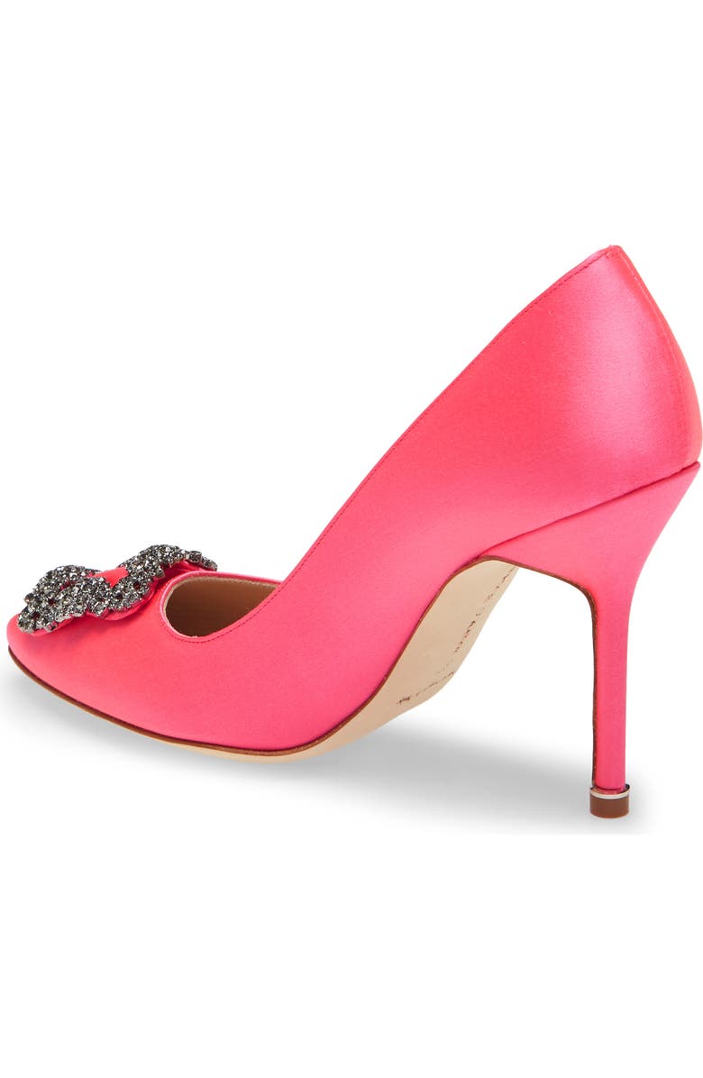 Manolo Blahnik Hangisi Crystal Buckle Pump, Alternate, color,
