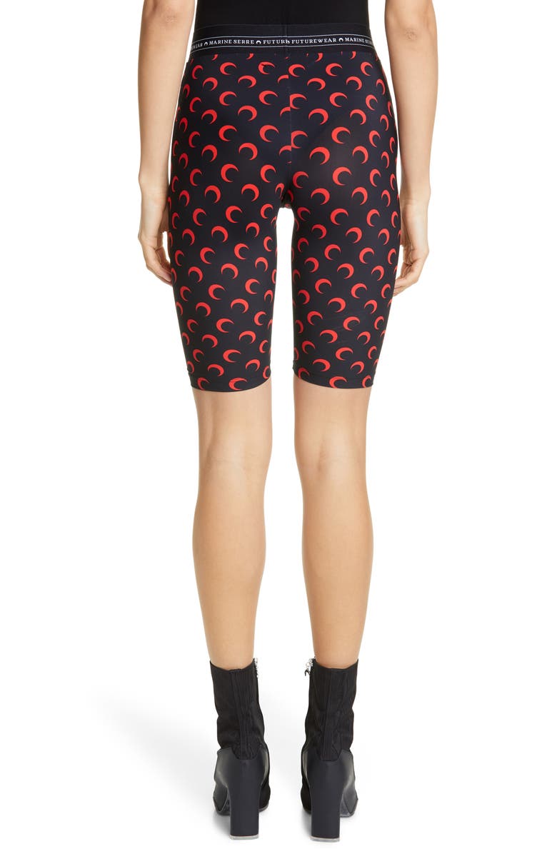 Marine Serre Crescent Print Jersey Biker Shorts, Alternate, color, 