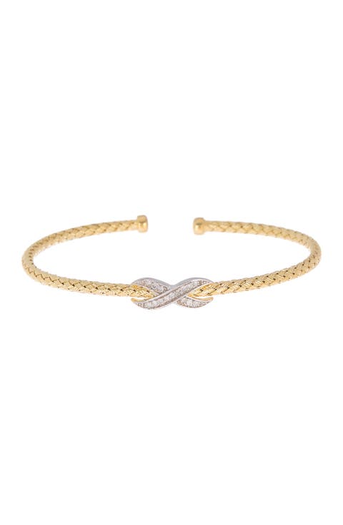 Cubic Zirconia Infinity Twisted Cuff Bracelet