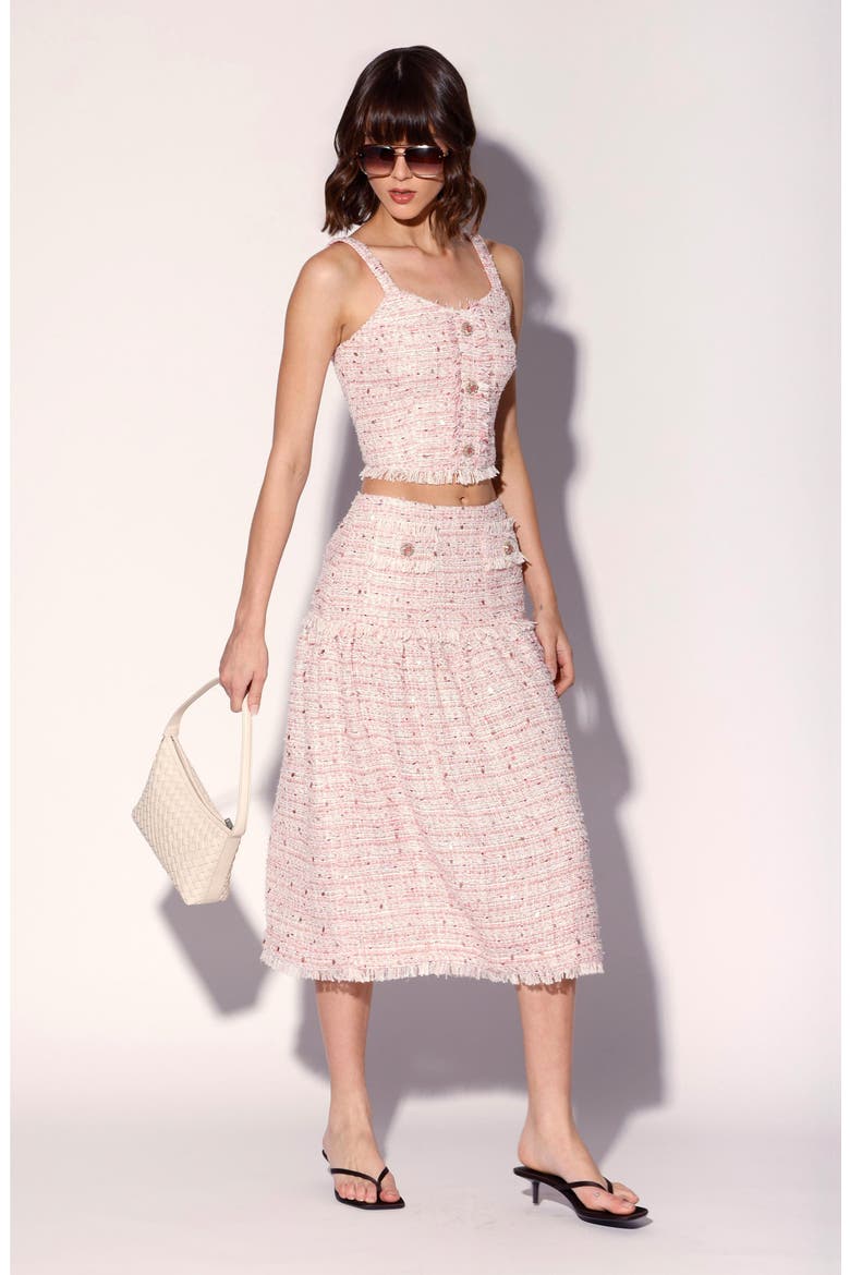Aria Tweed Crop Top, Alternate, color, BLOSSOM TWEED