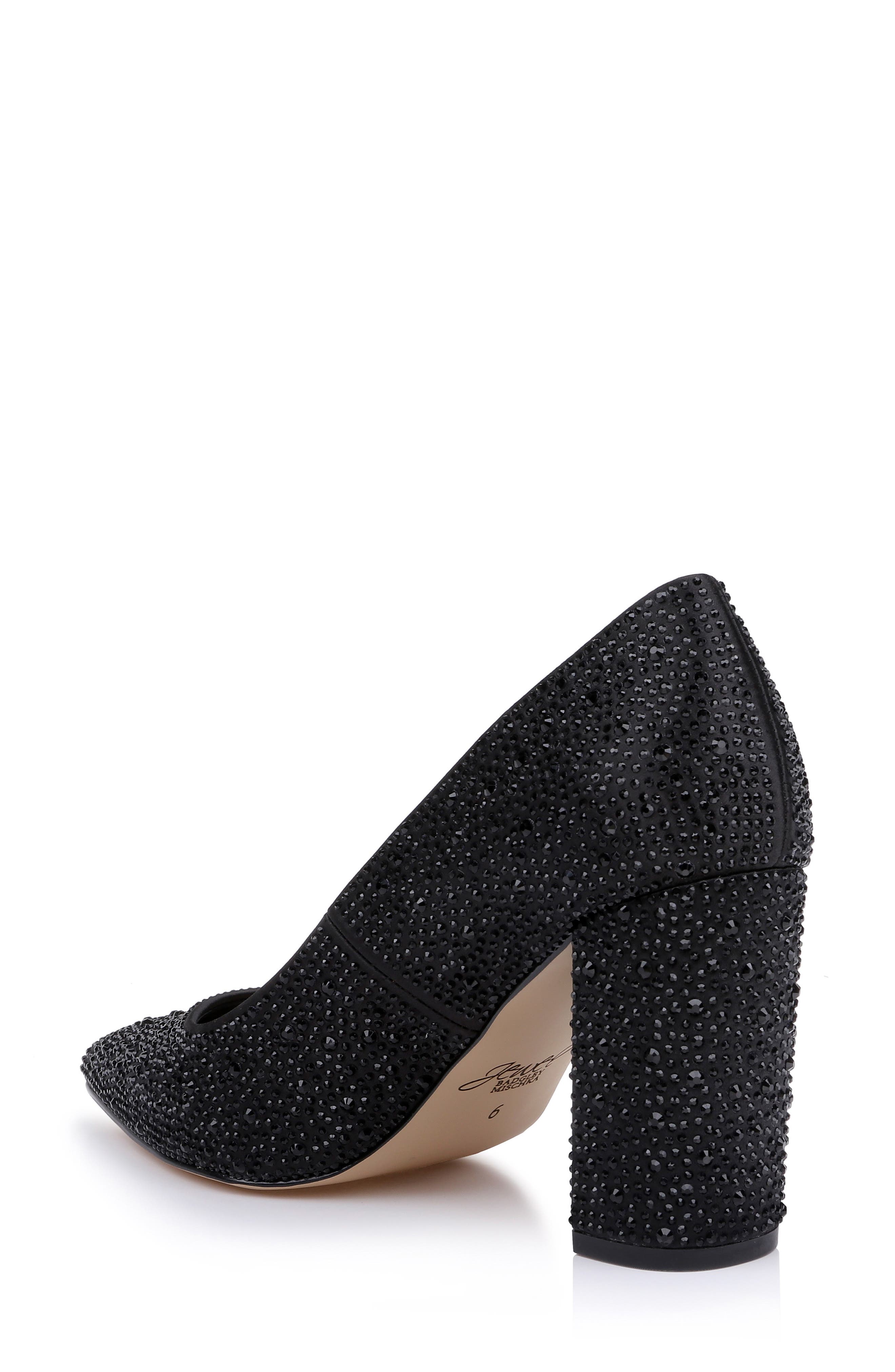Banee II Crystal Pointed Toe Pump, Alternate, color, BLACK SATIN