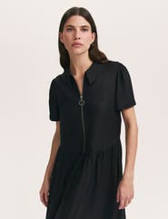 Finery London Orion Zip Front Midi Shirt Dress