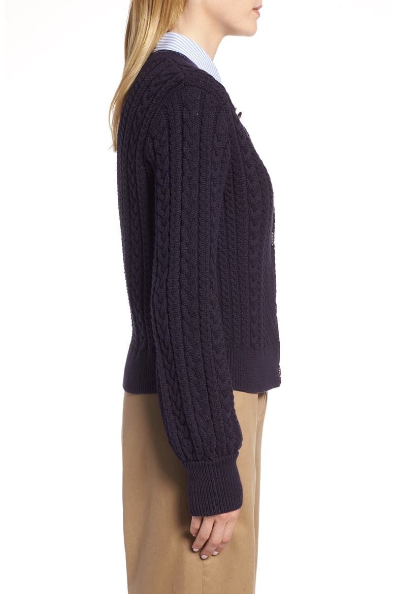 Blouson Sleeve Cardigan, Alternate, color, NAVY NIGHT