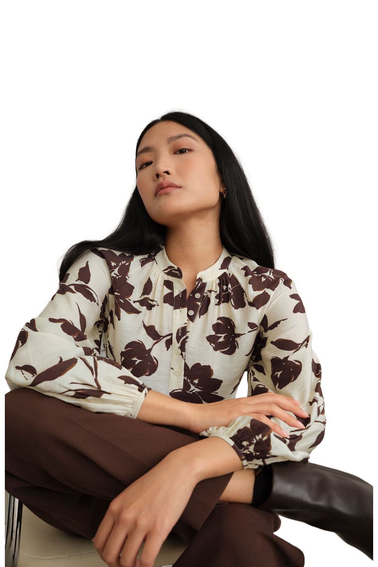 Sherry Blouse, Alternate, color, Beige Chocolate