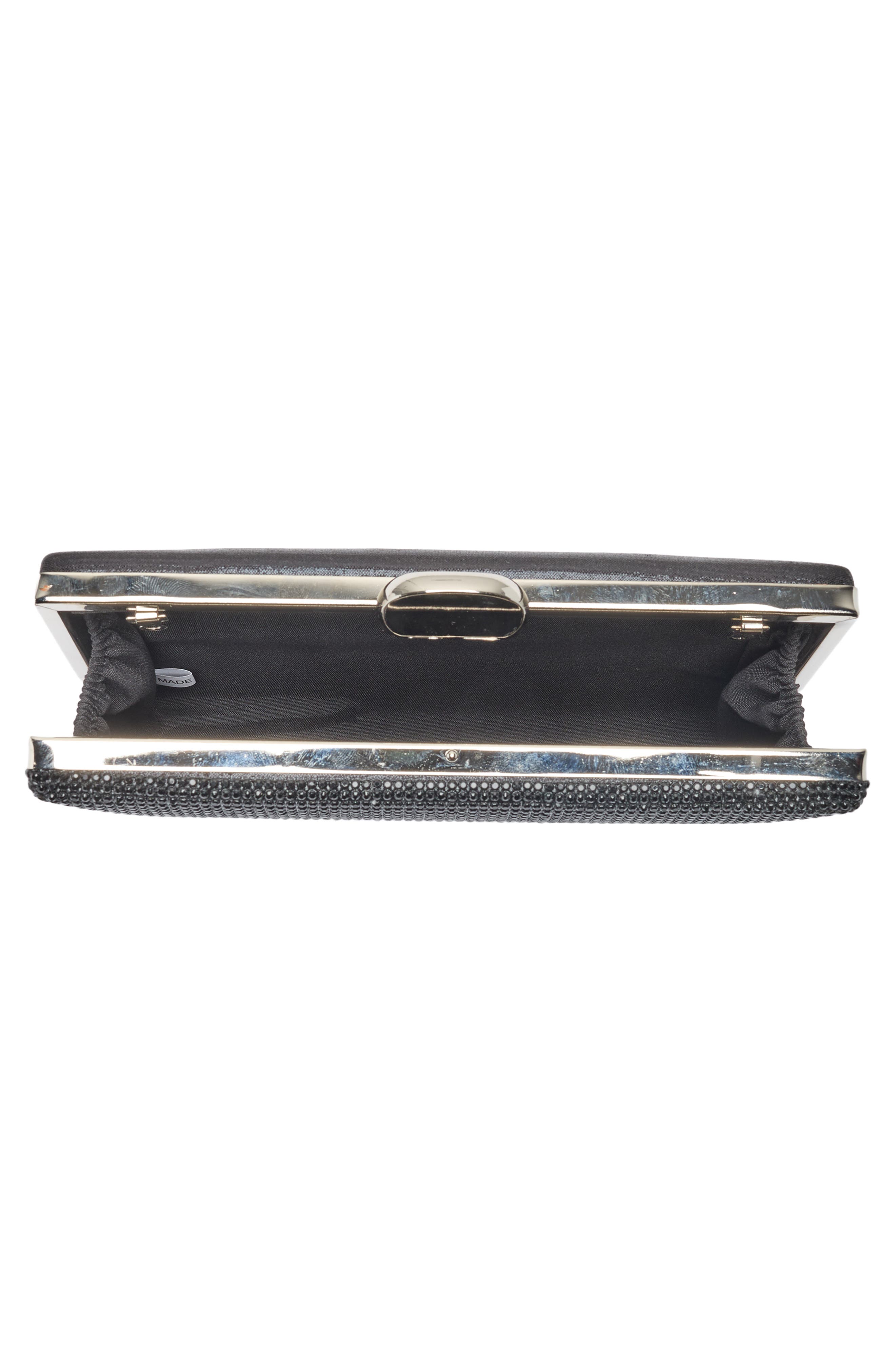 ALESSIA BIANCHI Crystal Frame Clutch, Alternate, color, Black