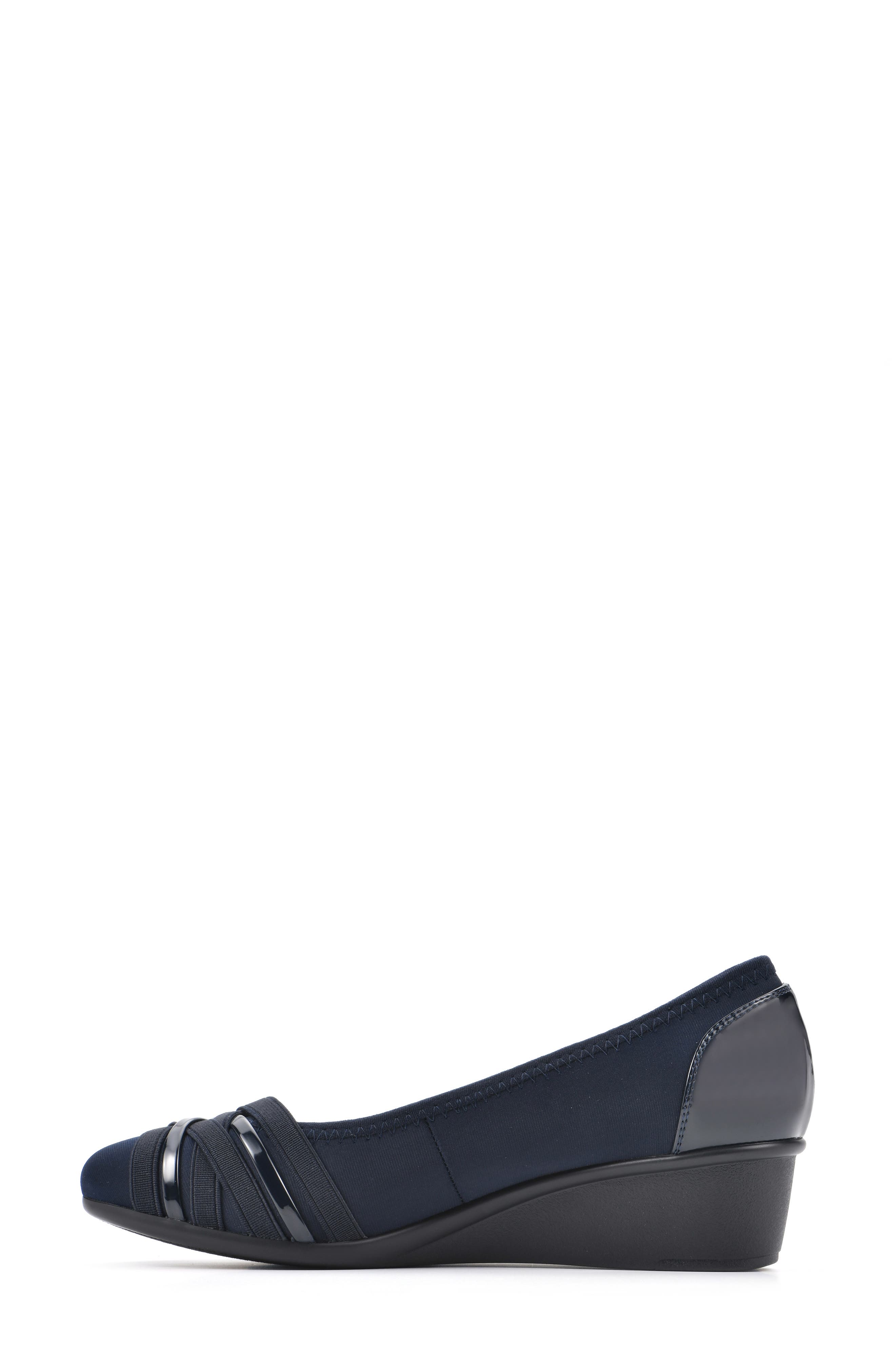 Bowie Wedge Pump - Wide Width Available, Alternate, color, NAVY/ NYLON