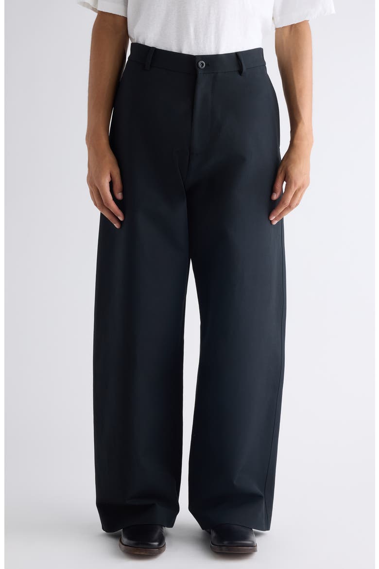 Plass Cotton Sateen Wide Leg Pants, Main, color, BLACK