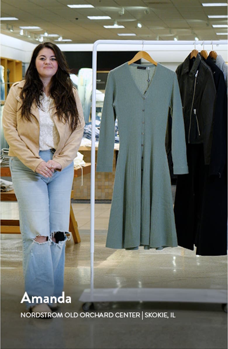 The Ashley Long Sleeve Cashmere Rib Sweater Dress, sales video thumbnail