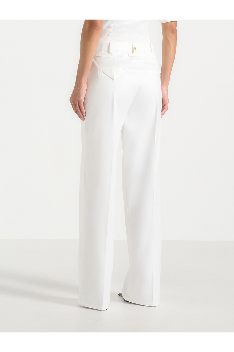 Julie Satin Twin Pleat Pants, Alternate, color, Off White
