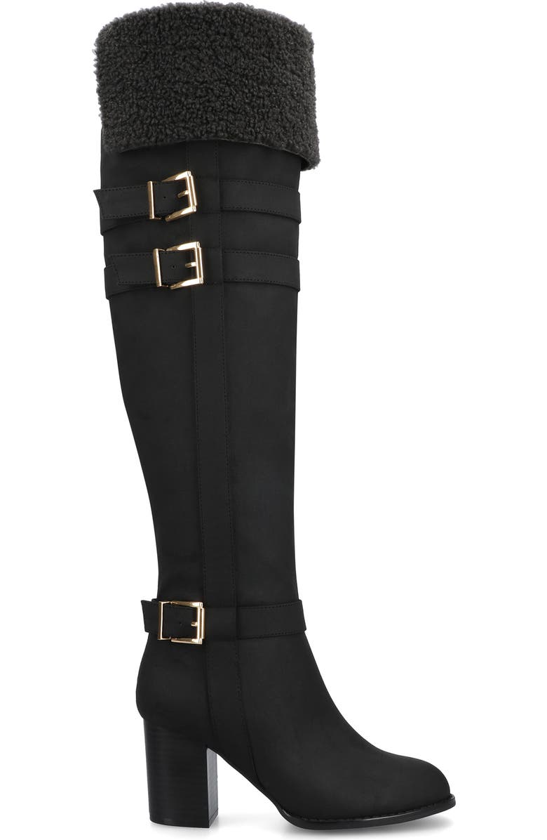Journee Collection Alyza Faux Shearling Over-the-Knee Boot, Alternate, color, Black