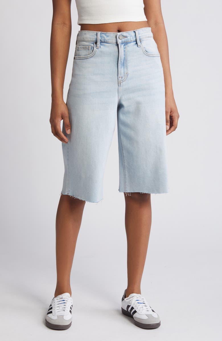 HIDDEN JEANS Raw Hem Baggy Denim Shorts, Main, color,