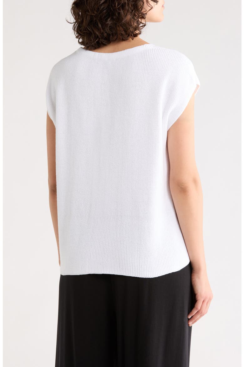 V-Neck Organic Cotton Sweater Vest, Alternate, color, WHITE