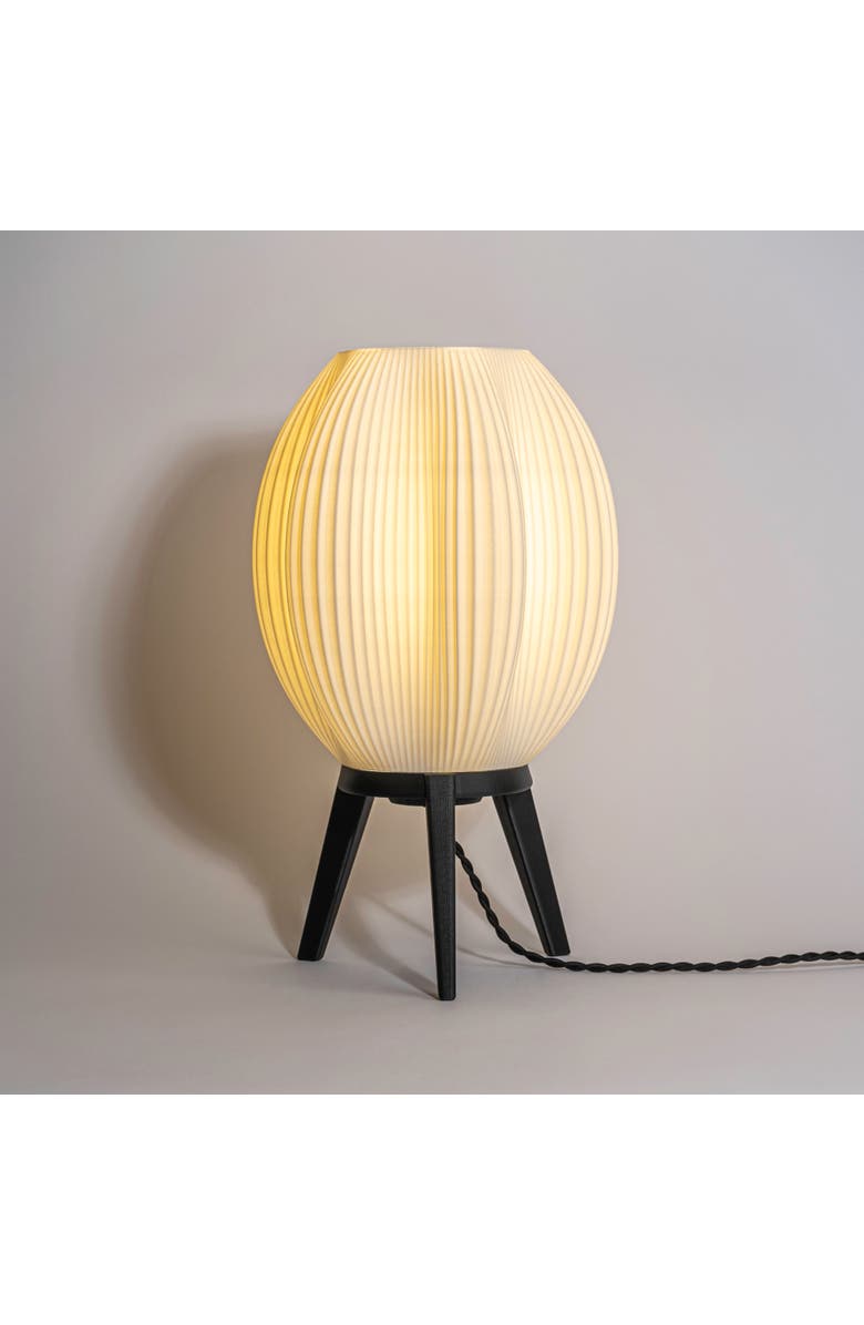 JONATHAN Y Wavy 16.5" Modern Contemporary Plant-Based PLA 3D Printed Dimmable LED Table Lamp, Alternate, color, White/Black