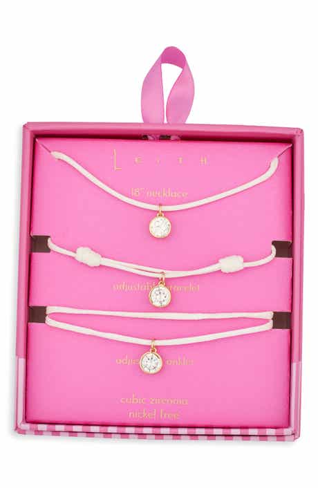 Leith Cubic Zirconia Cord Necklace, Bracelet & Anklet Set