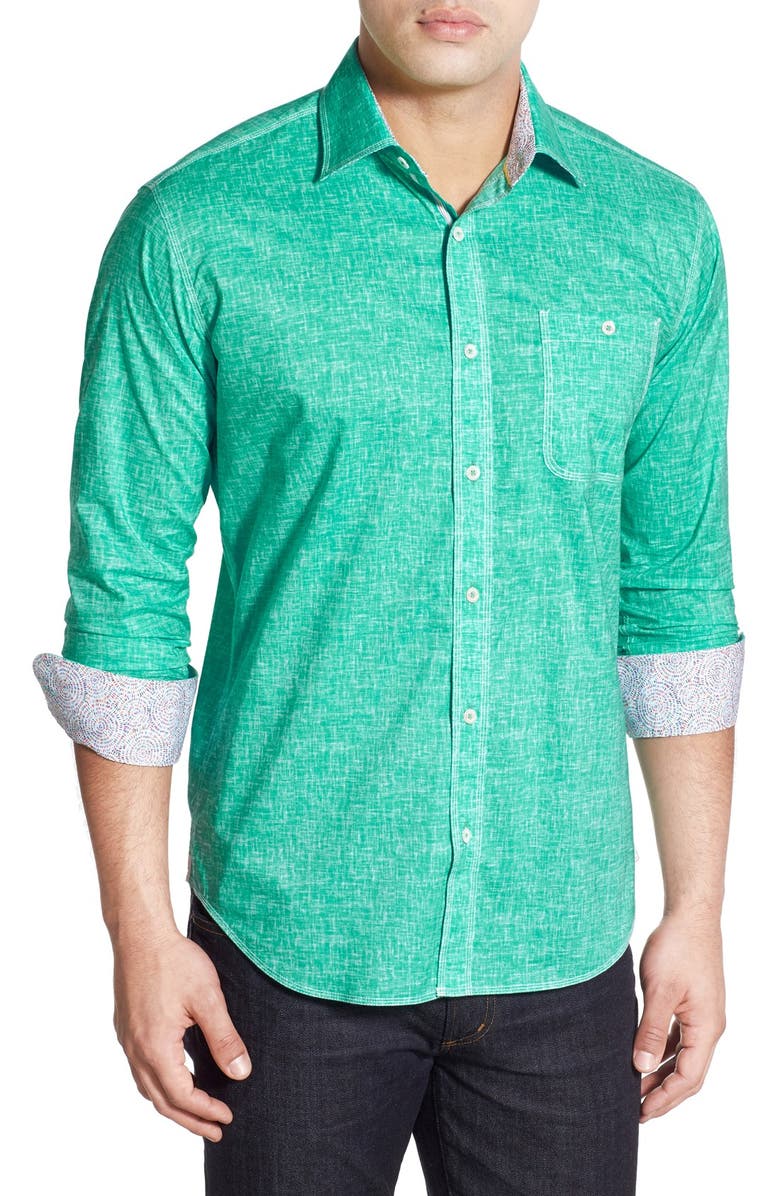 Bugatchi Shaped Fit Sport Shirt, Main, color, 