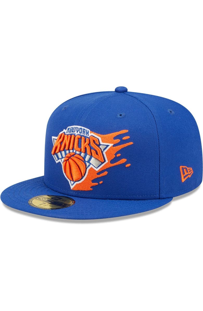 New Era Men's New Era Blue New York Knicks Splatter 59FIFTY Fitted Hat, Main, color,
