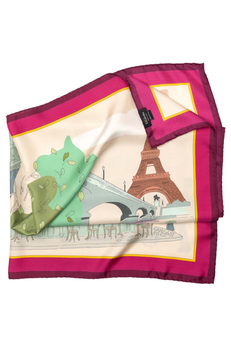 Parigi - Silk Foulard, Alternate, color, Green and Magenta