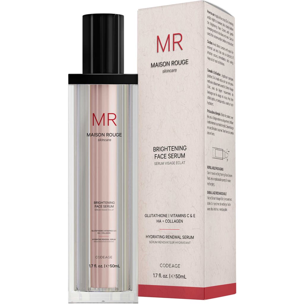 Codeage Brightening Face Serum, Glutathione, Collagen Ha, Vitamin, Coq10, Refillable 50ml In White