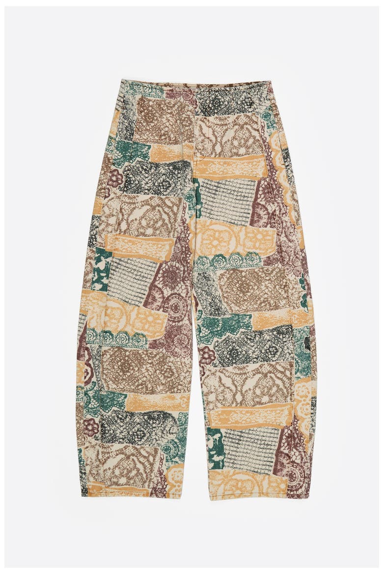 BARREL - Lace Jeans With Buckle, Alternate, color, LACE PRINT IVORY
