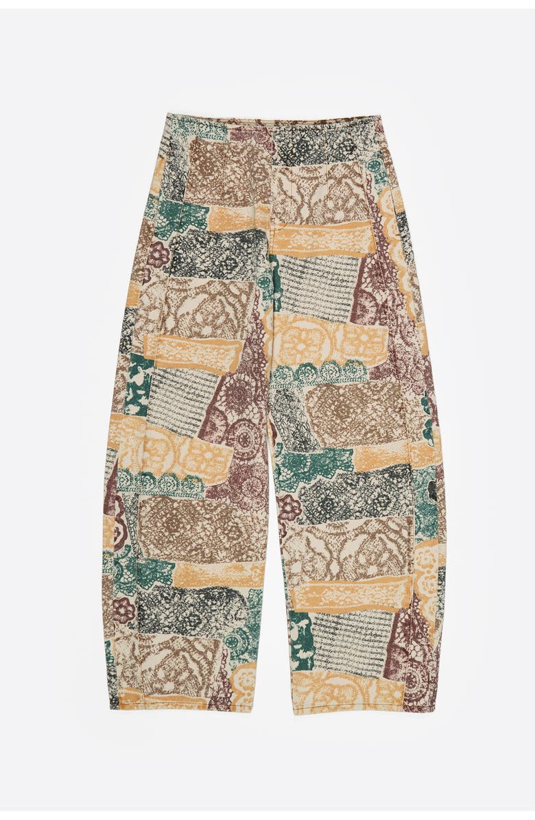 Bimba y Lola BARREL - Lace Jeans With Buckle, Alternate, color, Lace Print Ivory