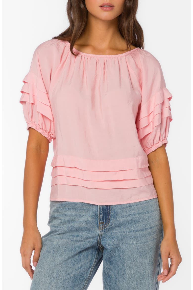 Tashia Puff Sleeve Top, Main, color, CORAL GLOW