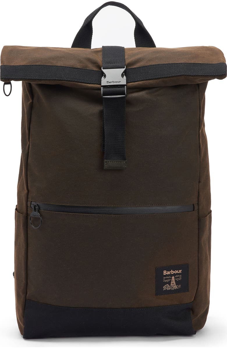 Barbour Field Waxed Cotton Backpack, Main, color,