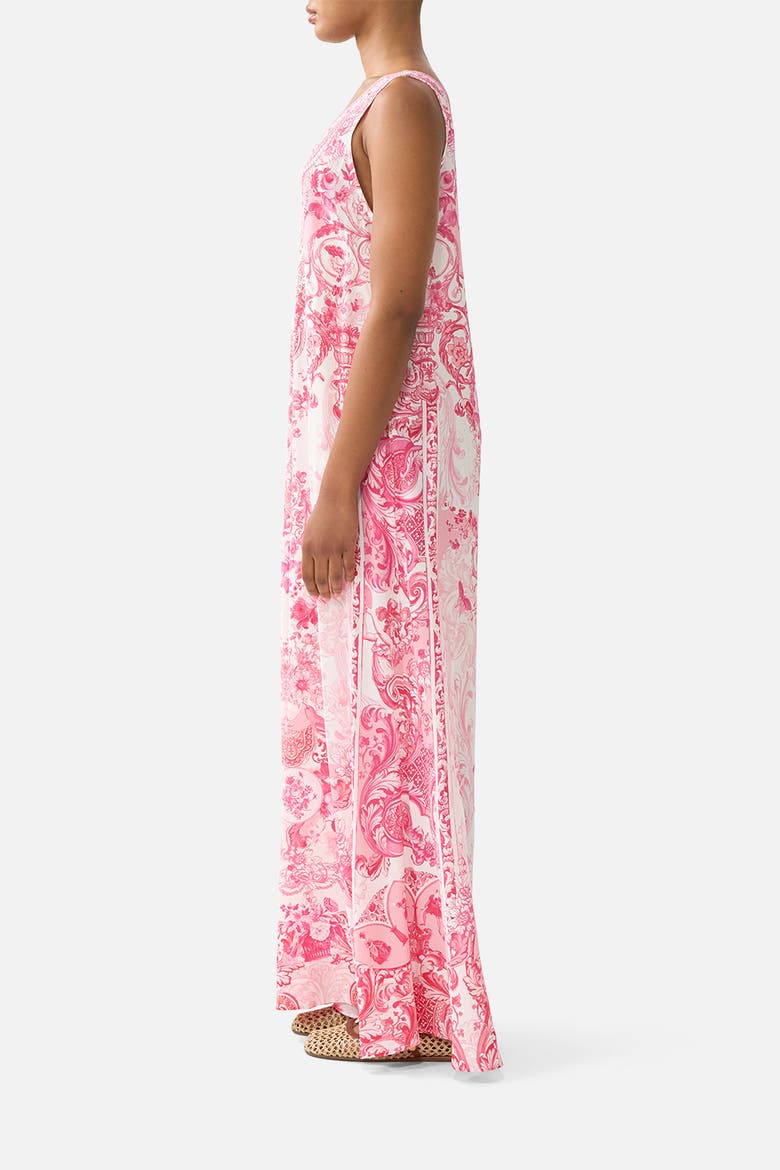 V Neck Flared Jumpsuit, Alternate, color, Livin La Vida Rosa