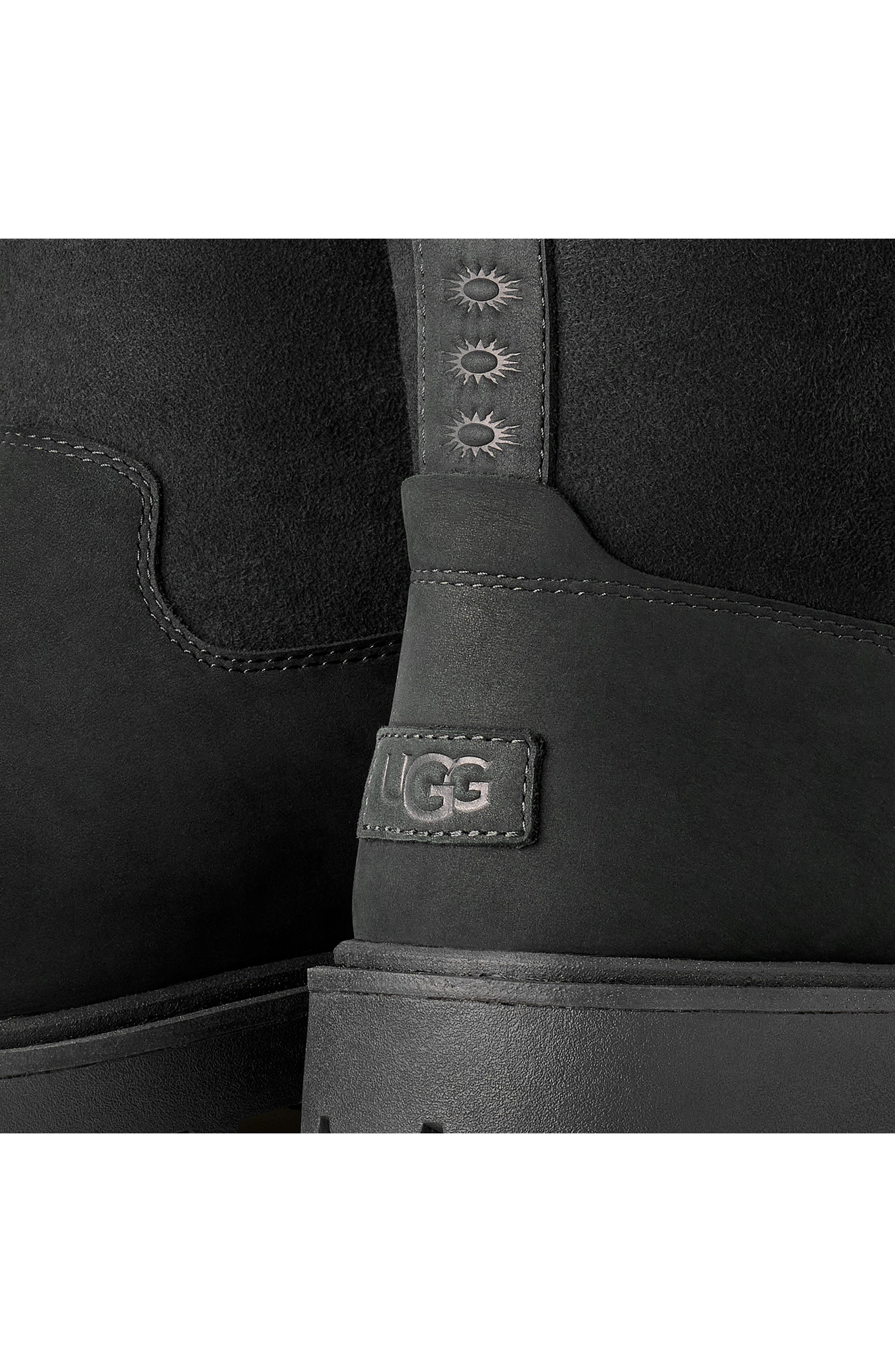 Birch II Waterproof Leather & Genuine Shearling Boot, Alternate, color, BLACK