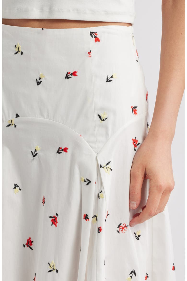 The Gael Embroidered Midi Skirt, Alternate, color, BRULE