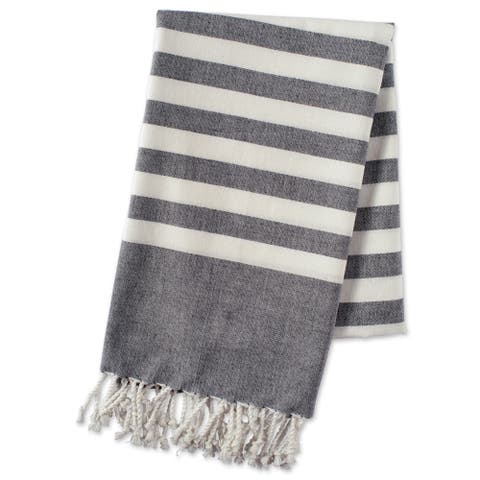Black Stripe Fouta Towel