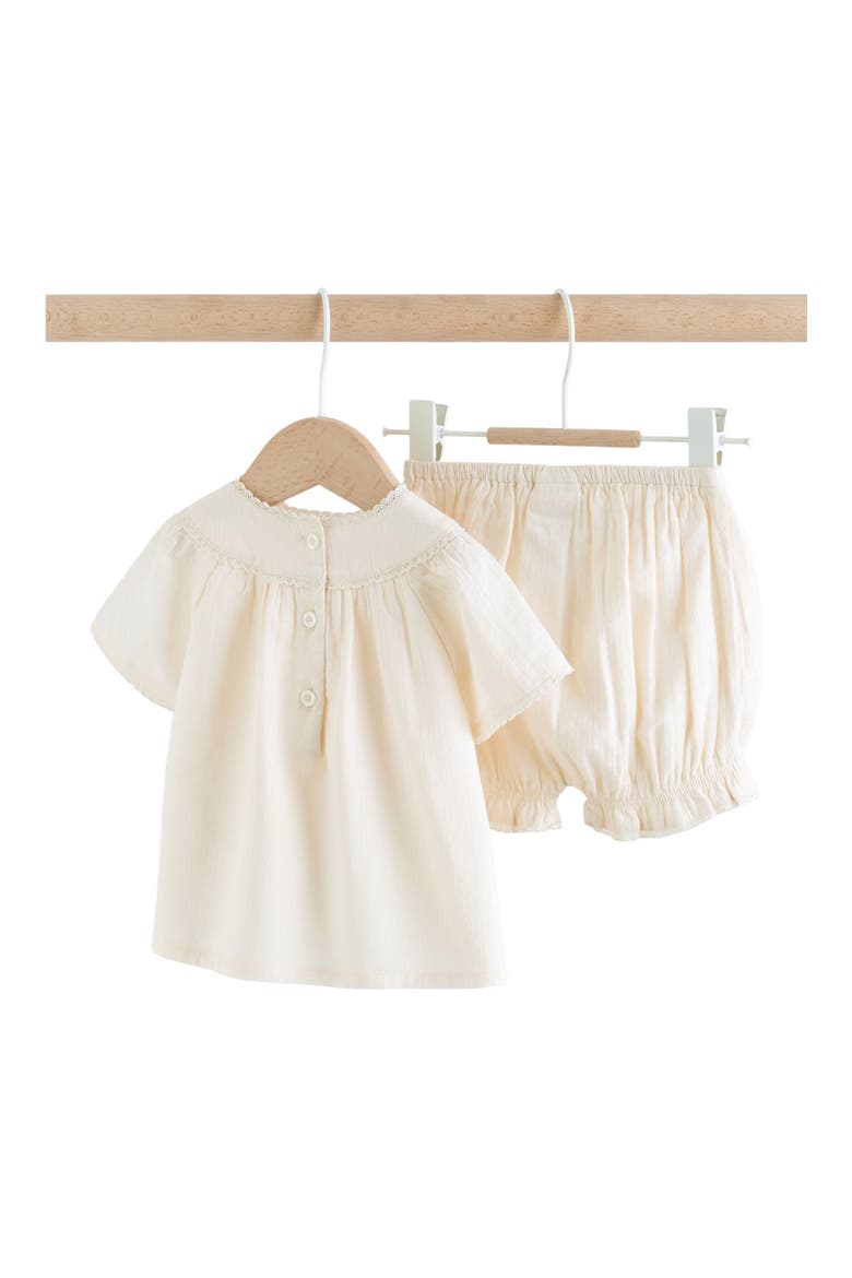 Frill Top & Shorts Set, Alternate, color, WHITE