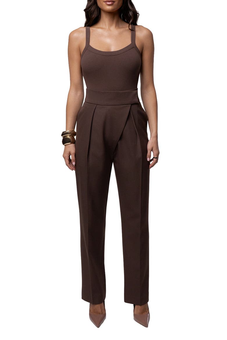 Akito Ribbed Bodysuit, Alternate, color, Chocolate
