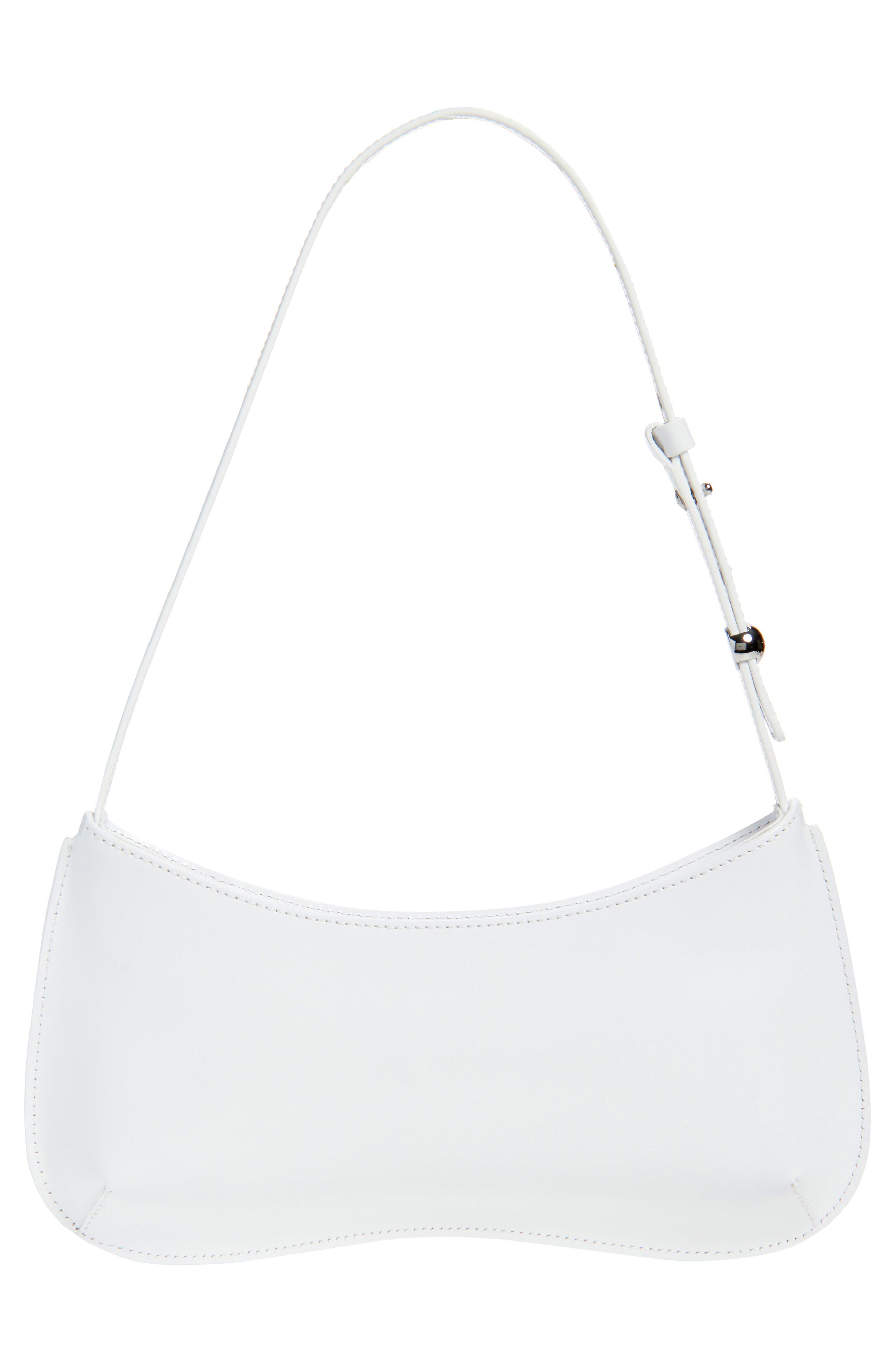 Le Bisou Leather Shoulder Bag, Alternate, color, WHITE