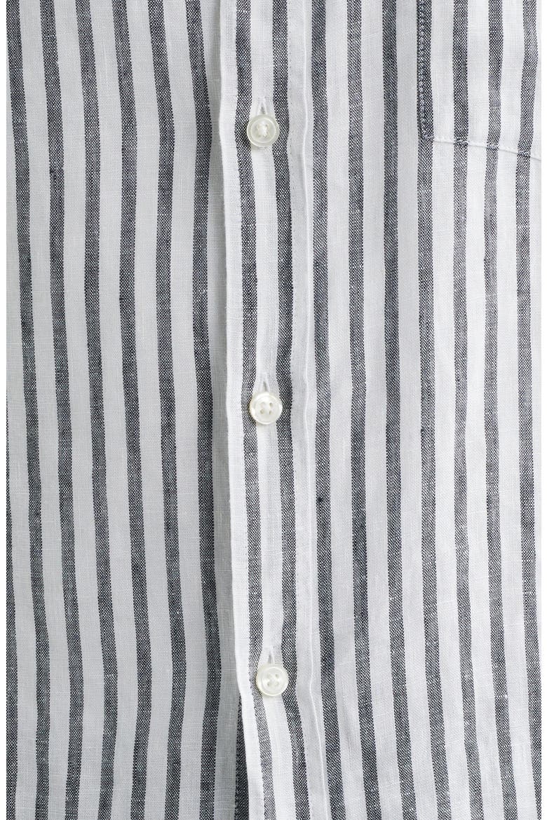 Liam Regular Fit Linen Button-Up Shirt, Alternate, color, DARK BLUE
