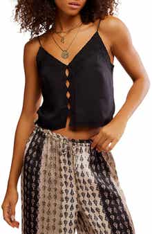 Free People Pieces of You Embroidered Button-Up Camisole